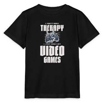 Ich brauche keine Therapie Ich brauche nur meine Videospiele - Stanley/Stella Kinder T-Shirt MINI CREATOR  - Schwarz - Vorne - Mikhail (115cm)