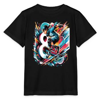 Skateboard Skater Design pour les garçons de 8 ans - T-shirt bio MINI CREATOR Stanley/Stella Enfant - noir - Devant - Mikhail (115cm)