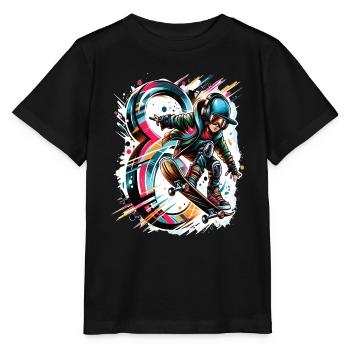 Skateboard Skater Design pour les garçons de 8 ans - T-shirt bio MINI CREATOR Stanley/Stella Enfant - noir - Devant - Mikhail (115cm)