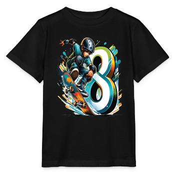 Skateboard Skater Design for 8 Years Boys - Stanley/Stella MINI CREATOR Kids’ T-Shirt - black - Front - Mikhail (115cm)
