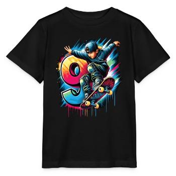 Skateboard Skater Design Für 9 Jahre Jungen - Stanley/Stella Kinder T-Shirt MINI CREATOR  - Schwarz - Vorne - Mikhail (115cm)