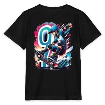 Skateboard Skater Design Für 9 Jahre Jungen - Stanley/Stella Kinder T-Shirt MINI CREATOR  - Schwarz - Vorne - Mikhail (115cm)