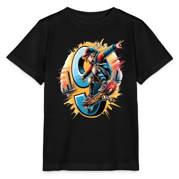 Skateboard Skater Design Für 9 Jahre Jungen - Stanley/Stella Kinder T-Shirt MINI CREATOR  - Schwarz - Vorne - Mikhail (115cm)