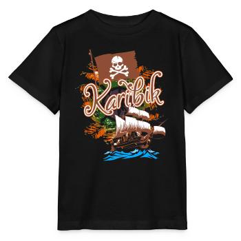 Caribbean skull - Stanley/Stella MINI CREATOR Kids’ T-Shirt - black - Front - Mikhail (115cm)