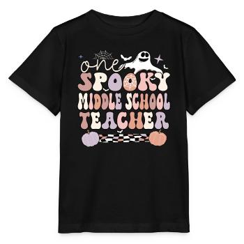 Middle School Teacher Halloween Teaching Gifts - Stanley/Stella MINI CREATOR Kids’ T-Shirt - black - Front - Mikhail (115cm)