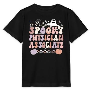 Spooky Physician Associate Halloween PA Gifts - Stanley/Stella MINI CREATOR Kids’ T-Shirt - black - Front - Mikhail (115cm)