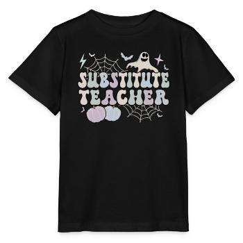 Substitute Teacher Halloween School Sub Teacher - Stanley/Stella Kinder T-Shirt MINI CREATOR  - Schwarz - Vorne - Mikhail (115cm)