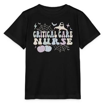 Critical Care Nurse Halloween Critical Care Gifts - Stanley/Stella MINI CREATOR Kids’ T-Shirt - black - Front - Mikhail (115cm)
