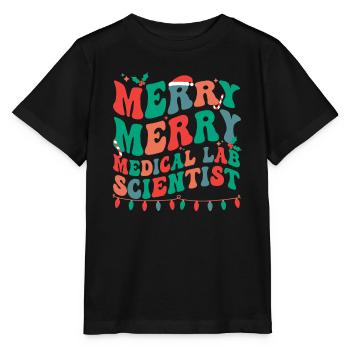 Medical Lab Scientist Christmas Medical Lab Xmas - Stanley/Stella Kinder T-Shirt MINI CREATOR  - Schwarz - Vorne - Mikhail (115cm)