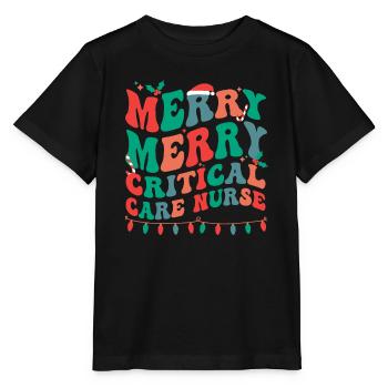 Critical Care Nurse Christmas Critical Care Xmas - Stanley/Stella MINI CREATOR Kids’ T-Shirt - black - Front - Mikhail (115cm)
