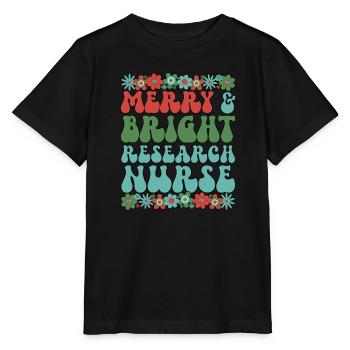 Research Nurse Christmas Research Nursing Xmas - Stanley/Stella MINI CREATOR Kids’ T-Shirt - black - Front - Mikhail (115cm)