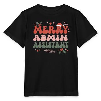 Admin Assistant Christmas Admin Assistants Xmas - Stanley/Stella MINI CREATOR Kids’ T-Shirt - black - Front - Mikhail (115cm)