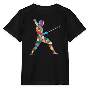Fechter Grafik Fecht Fechtsport Herren Fechten - Stanley/Stella Kinder T-Shirt MINI CREATOR  - Schwarz - Vorne - Mikhail (115cm)