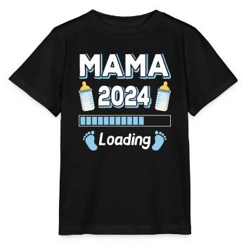 Mom Loading 2024 Mother Mothers Mom Mother's Day - Stanley/Stella MINI CREATOR Kids’ T-Shirt - black - Front - Mikhail (115cm)