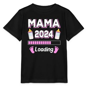 Mom 2024 Loading Mother Mothers Mother's Day - Stanley/Stella MINI CREATOR Kids’ T-Shirt - black - Front - Mikhail (115cm)