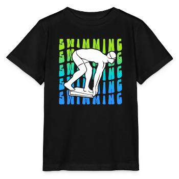 Swimmers Swimming Swimming Swimming - Stanley/Stella MINI CREATOR Kids’ T-Shirt - black - Front - Mikhail (115cm)
