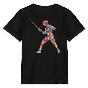 Fechter Grafik Fecht Fechtsport Kinder Fechten - Stanley/Stella Kinder T-Shirt MINI CREATOR  - Schwarz - Vorne - Mikhail (115cm)