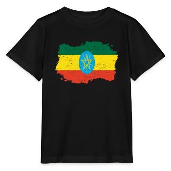 Roots Roots drapeau pays d'origine Ethiopie Png - T-shirt bio MINI CREATOR Stanley/Stella Enfant - noir - Devant - Mikhail (115cm)