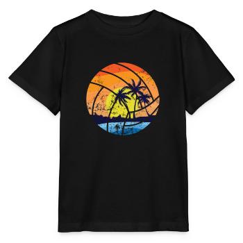 Beachvolleyball Profi Team Spieler Sand - Stanley/Stella Kinder T-Shirt MINI CREATOR  - Schwarz - Vorne - Mikhail (115cm)