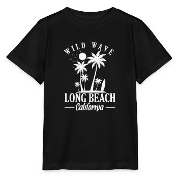 Wild Wave long Beach Californie surf - T-shirt bio MINI CREATOR Stanley/Stella Enfant - noir - Devant - Mikhail (115cm)