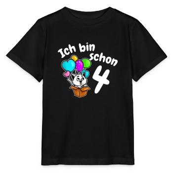 4. Geburtstag Süßes Kätzchen Katze Vier 4 Jahre - Stanley/Stella Kinder T-Shirt MINI CREATOR  - Schwarz - Vorne - Mikhail (115cm)