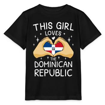 Dominican Republic Flag Dom Rep Flag Travel - Stanley/Stella MINI CREATOR Kids’ T-Shirt - black - Front - Mikhail (115cm)
