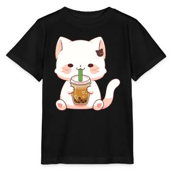 Chat mignon #2 - T-shirt bio MINI CREATOR Stanley/Stella Enfant - noir - Devant - Mikhail (115cm)