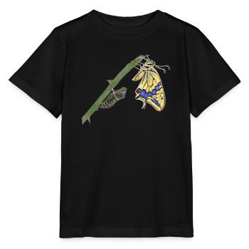 De la chenille au papillon - T-shirt bio MINI CREATOR Stanley/Stella Enfant - noir - Devant - Mikhail (115cm)