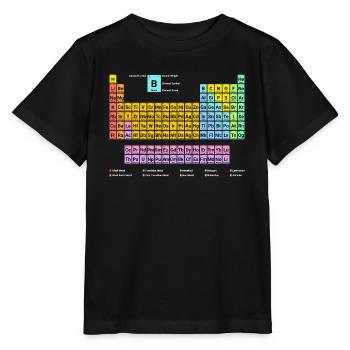 Tableau périodique des éléments nouveau avec description - T-shirt bio MINI CREATOR Stanley/Stella Enfant - noir - Devant - Mikhail (115cm)