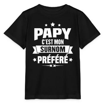 Papy c'est mon surnom préféré, Cadeau grandpère - T-shirt bio MINI CREATOR Stanley/Stella Enfant - noir - Devant - Mikhail (115cm)