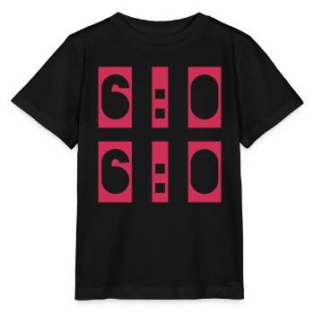 Tennis, Score, 6-0 6-0 - T-shirt bio MINI CREATOR Stanley/Stella Enfant - noir - Devant - Mikhail (115cm)