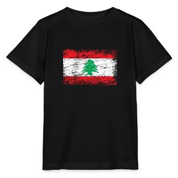 Libanon libanesisch Flagge Fahne - Stanley/Stella Kinder T-Shirt MINI CREATOR  - Schwarz - Vorne - Mikhail (115cm)