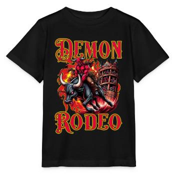 Rodeo Future Bull Rider Bull Riding Cowboy Demon - Stanley/Stella Kinder T-Shirt MINI CREATOR  - Schwarz - Vorne - Mikhail (115cm)