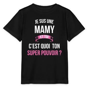 Mamy super pouvoir femme - T-shirt bio MINI CREATOR Stanley/Stella Enfant - noir - Devant - Mikhail (115cm)