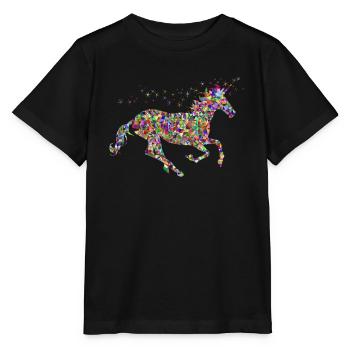 Rainbow Unicorn Sparkles - Stanley/Stella MINI CREATOR Kids’ T-Shirt - black - Front - Mikhail (115cm)