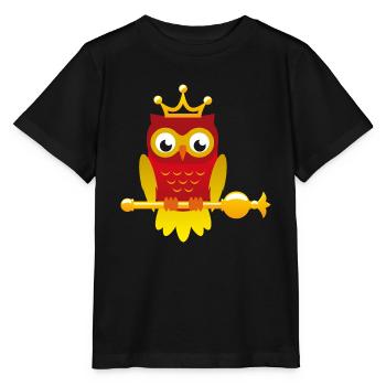 King owl with scepter - Stanley/Stella MINI CREATOR Kids’ T-Shirt - black - Front - Mikhail (115cm)
