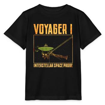 Voyager 1 Space Probe - Stanley/Stella MINI CREATOR Kids’ T-Shirt - black - Front - Mikhail (115cm)
