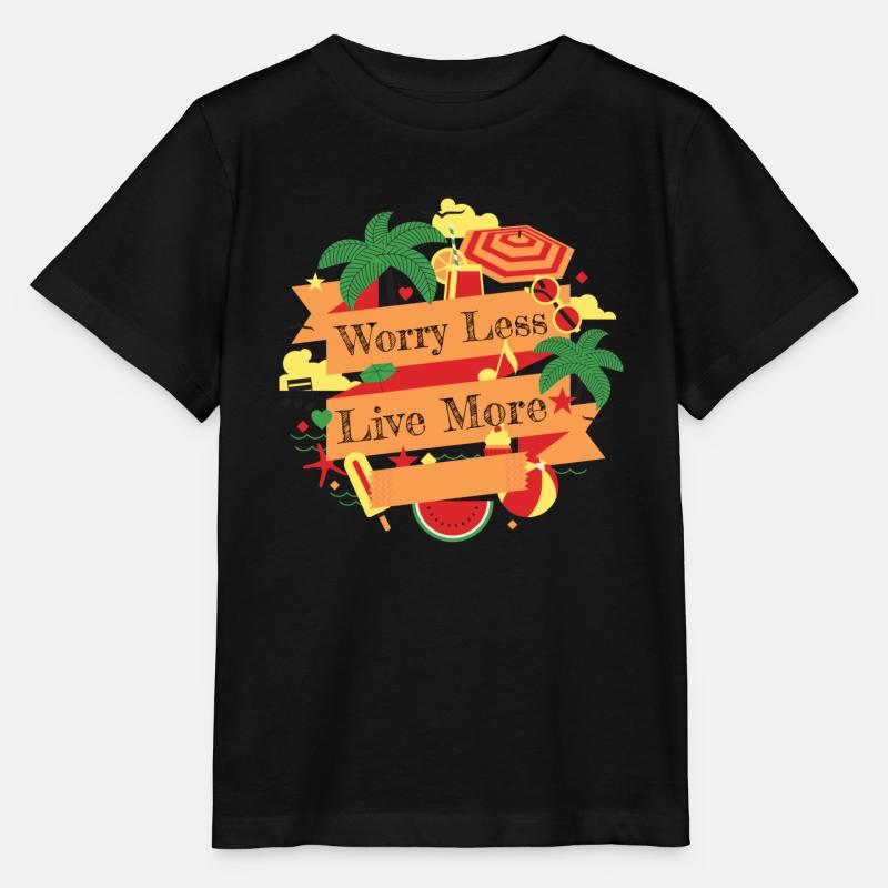 Worry Less - Stanley/Stella Kinder T-Shirt MINI CREATOR  - Schwarz