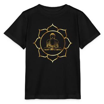Buddha Meditation Wellness Relax als Geschenk - Stanley/Stella Kinder T-Shirt MINI CREATOR  - Schwarz - Vorne - Mikhail (115cm)