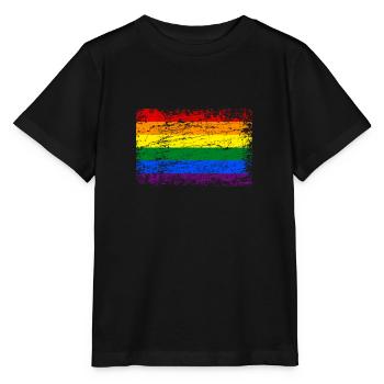 Arc-en-ciel Drapeau arc-en-ciel LGBT Tolérance homo CSD - T-shirt bio MINI CREATOR Stanley/Stella Enfant - noir - Devant - Mikhail (115cm)