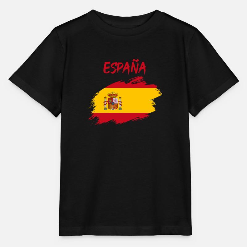 Espagne Drapeau espagnol Championnat d'Europe - T-shirt bio MINI CREATOR Stanley/Stella Enfant - noir