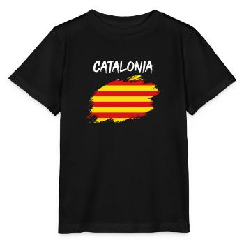 Catalonia Catalan flag flag - Stanley/Stella MINI CREATOR Kids’ T-Shirt - black - Front - Mikhail (115cm)