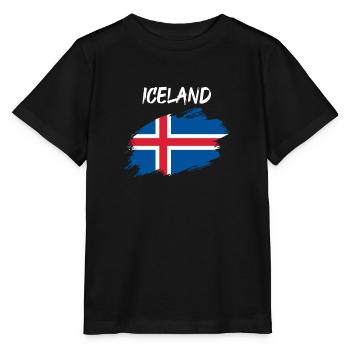 Iceland icelandic ensign flag - Stanley/Stella MINI CREATOR Kids’ T-Shirt - black - Front - Mikhail (115cm)