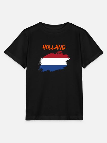 De Vlag van de Vlag van Nederland van Nederland - Stanley/Stella Kinder-T-shirt MINI CREATOR  - zwart