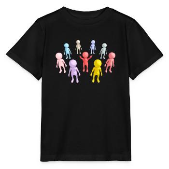 Groupe avec figures 3D - T-shirt bio MINI CREATOR Stanley/Stella Enfant - noir - Devant - Mikhail (115cm)