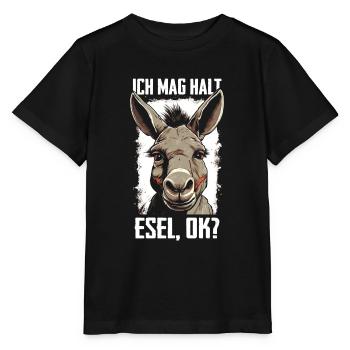 Esel Eselchen Maultier Muli - Stanley/Stella Kinder T-Shirt MINI CREATOR  - Schwarz - Vorne - Mikhail (115cm)