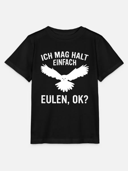 Nachteule Eule Eulen Vogel - Stanley/Stella Kinder T-Shirt MINI CREATOR  - Schwarz