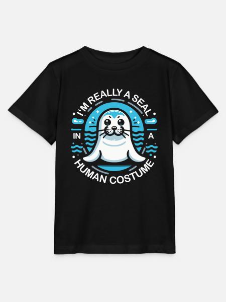 Robbe Robben Tier Seelöwe - Stanley/Stella Kinder T-Shirt MINI CREATOR  - Schwarz