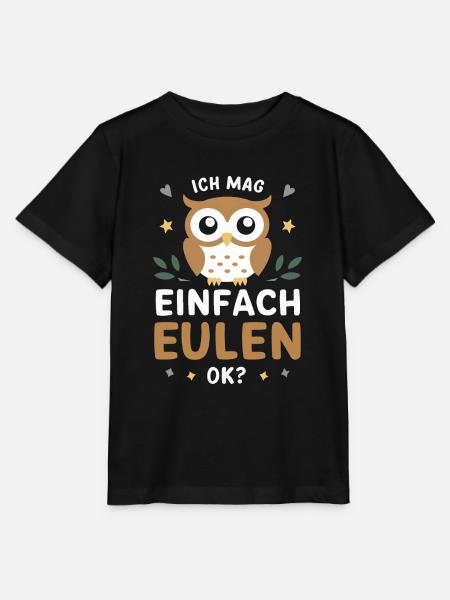 Nachteule Eule Eulen Vogel - Stanley/Stella Kinder T-Shirt MINI CREATOR - Schwarz