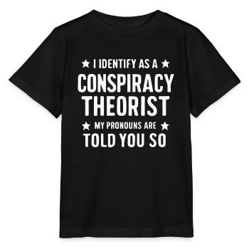 Conspiracy theorist Conspiracy theory - Stanley/Stella MINI CREATOR Kids’ T-Shirt - black - Front - Mikhail (115cm)